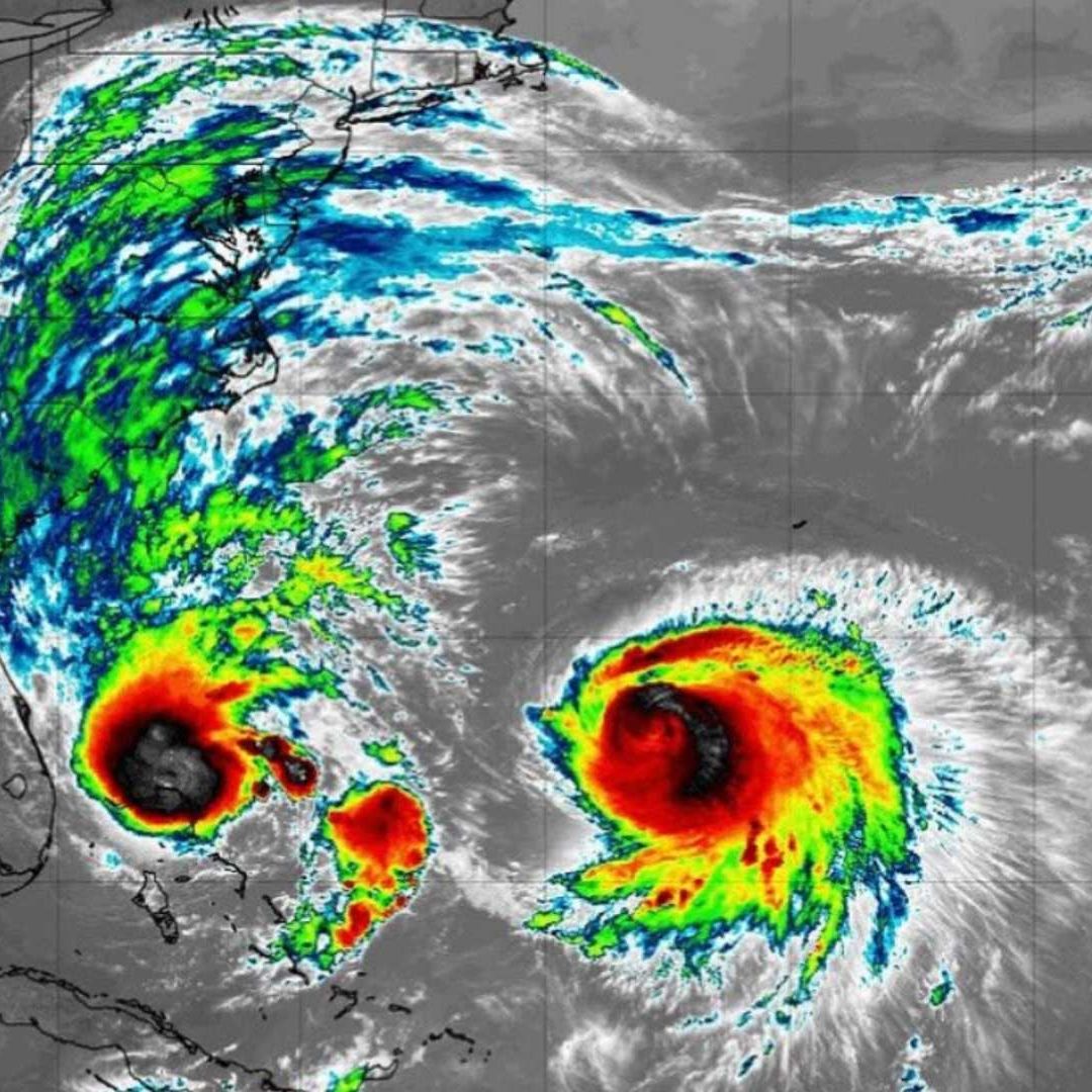 Efecto Fujiwhara: ¿Qué pasará si la Tormenta Tropical Imelda y Huracán Humberto se unen?. Foto: Conagua