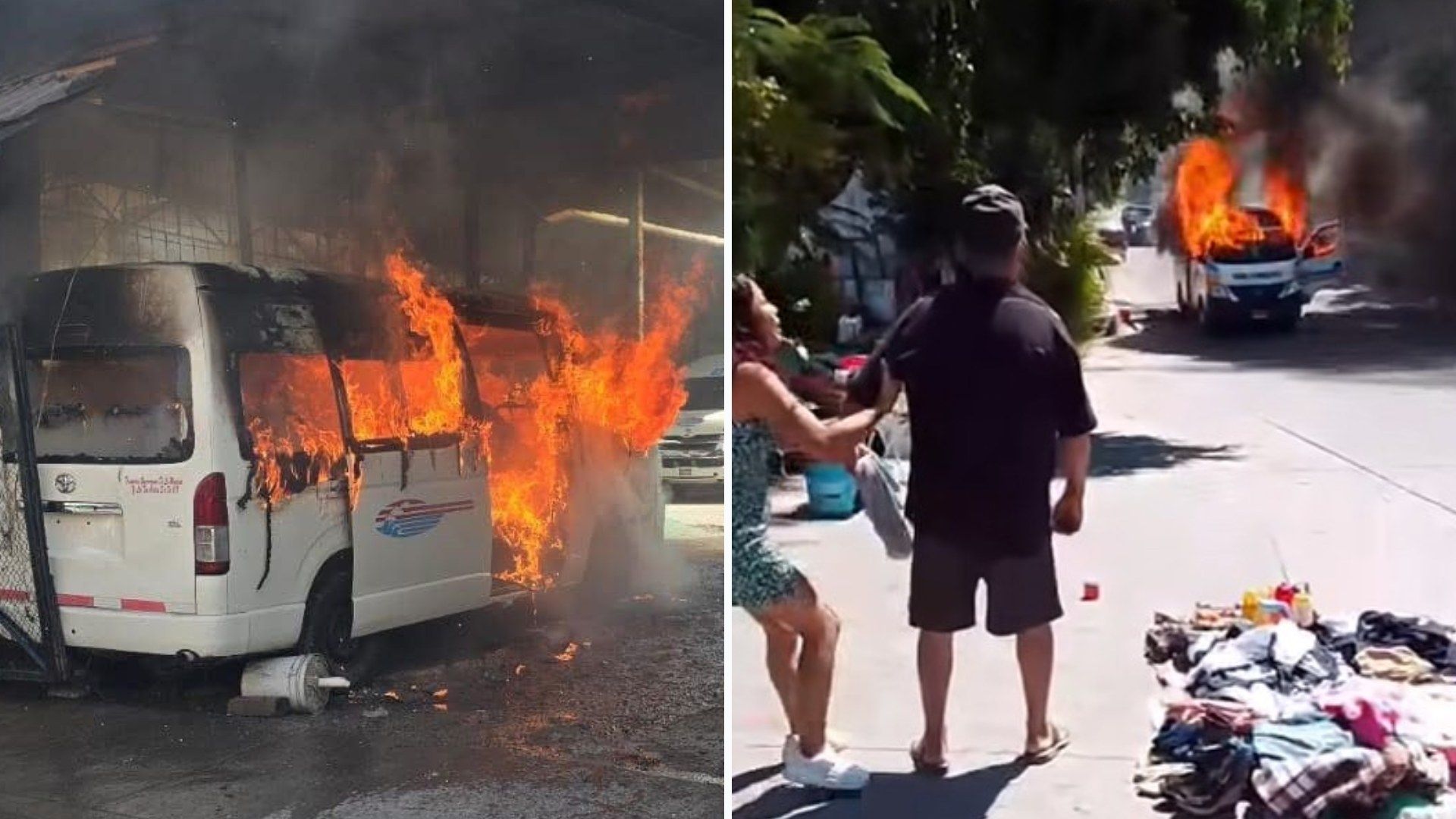 Así Queman Unidades de Transporte Público con Pasajeros en Chilpancingo, Guerrero