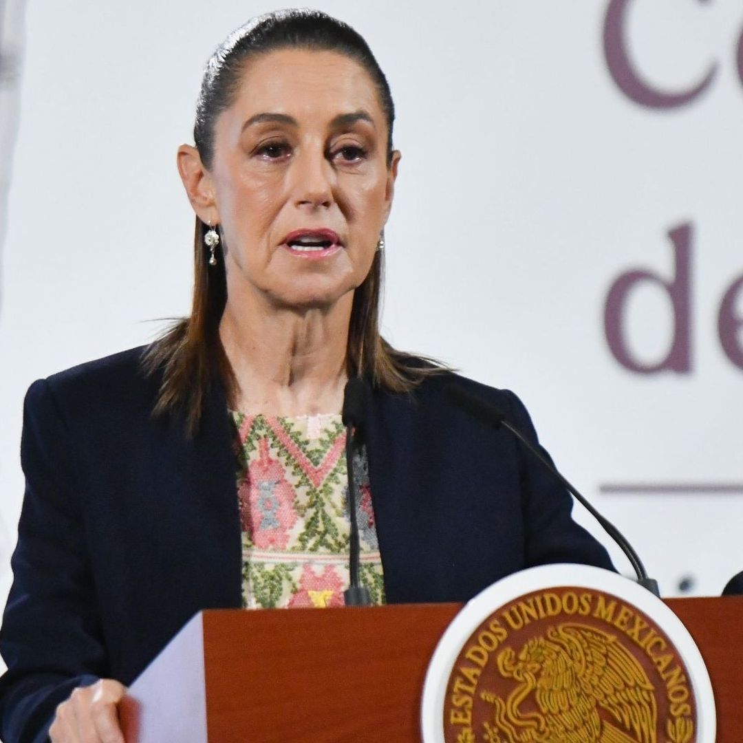 Claudia Sheinbaum posa durante conferencia en Palacio Nacional