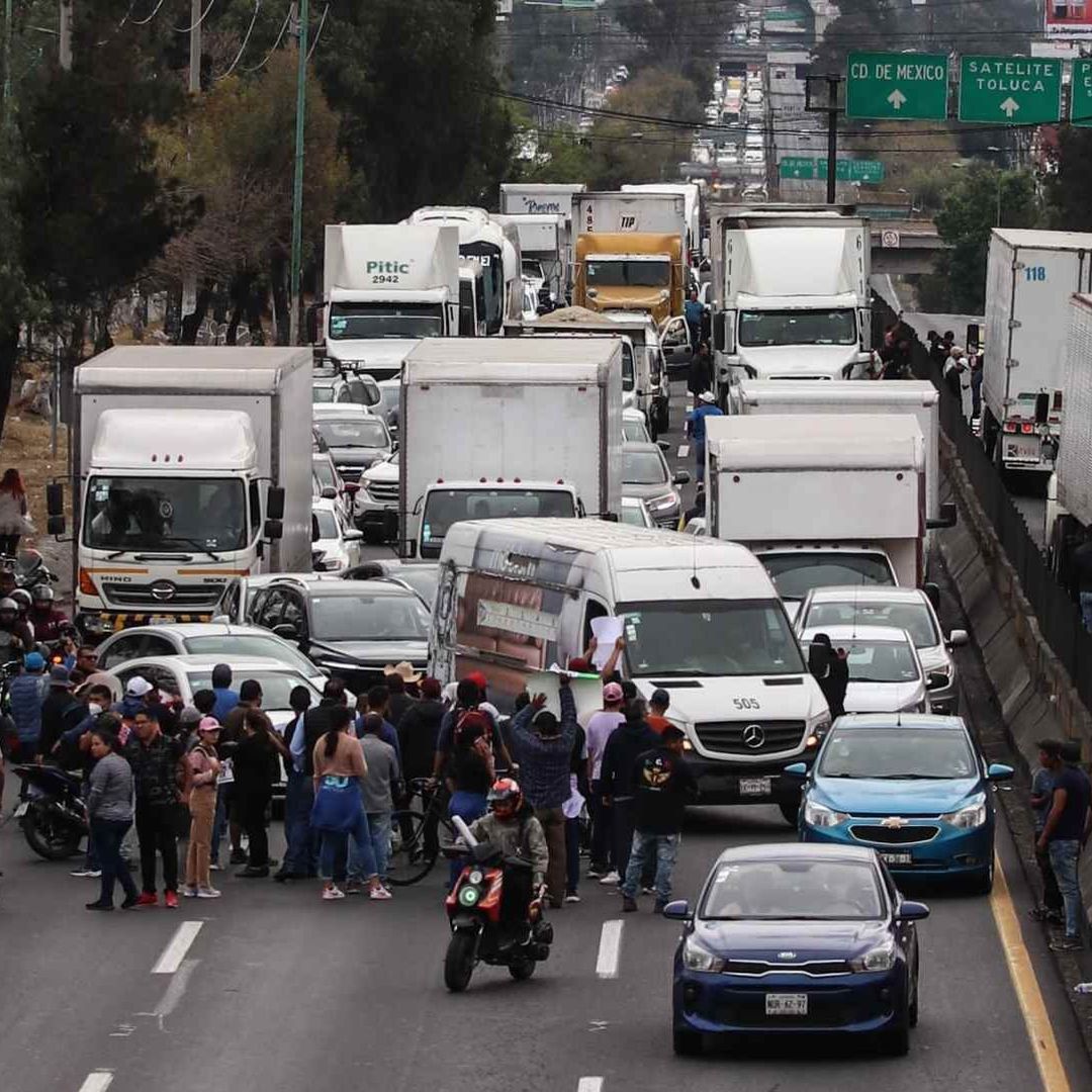 Bloqueo en la autopista Querétaro en diciembre de 2022. Foto: Cuartoscuro | Archivo