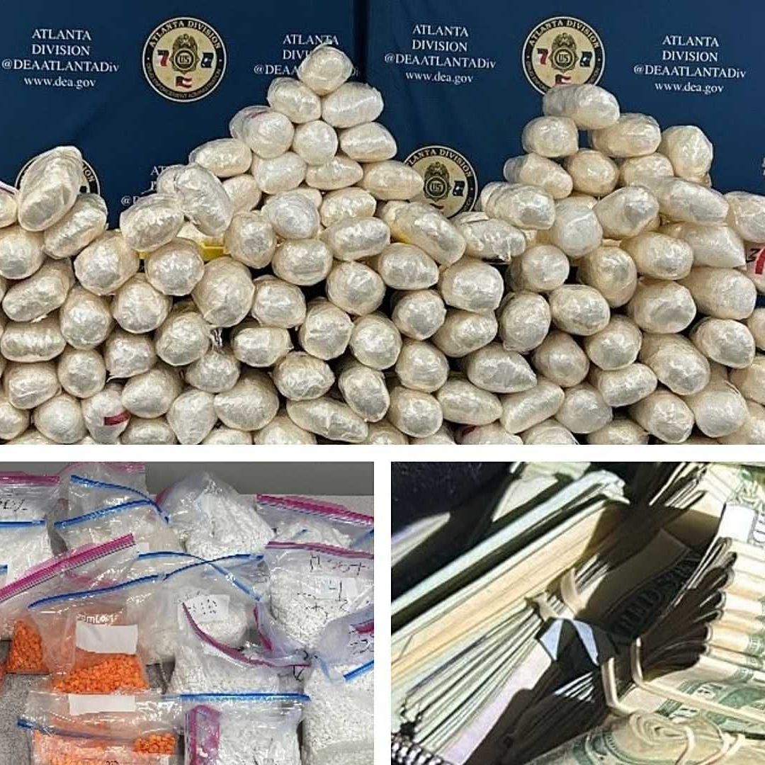 Droga, dinero y pastillas decomisadas por la DEA