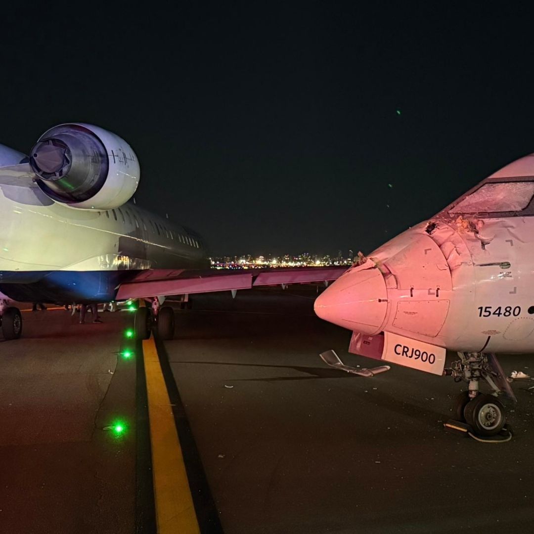 Choque en Aeropuerto LaGuardia: Aviones se Impactan a Baja Velocidad en Nueva York.