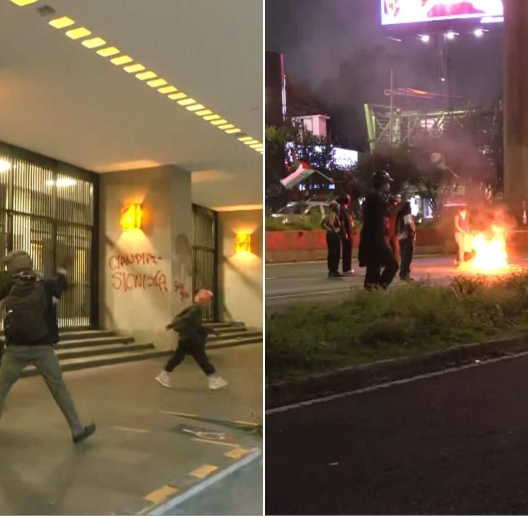 Manifestantes Pro Palestina Protestan y Vandalizan la SRE en Avenida Juárez, CDMX