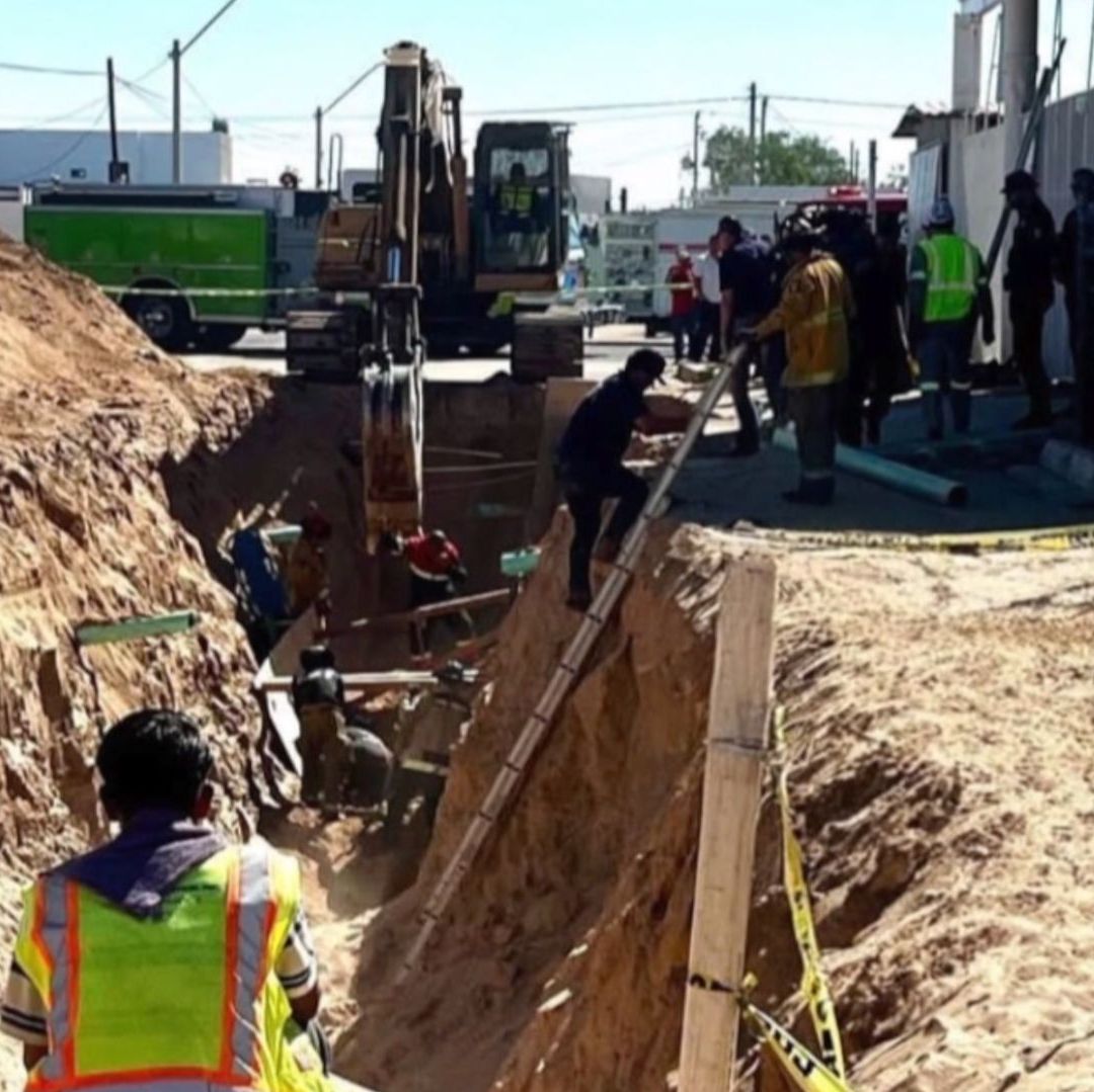 Muere Trabajador Aplastado Bajo Tierra por Colapso de Obra de Drenaje Sanitario en Sonora