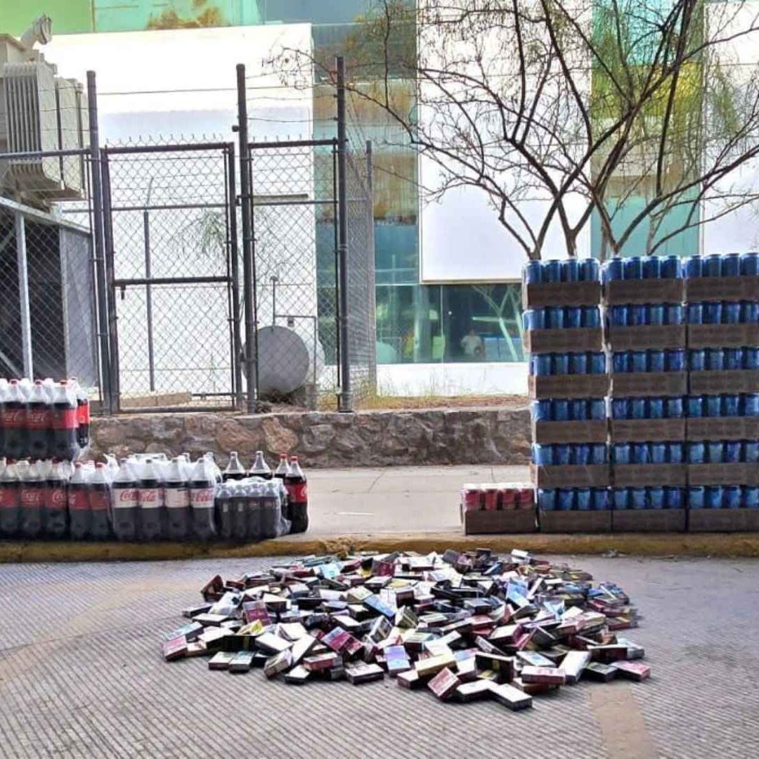 Cerveza, refrescos y cigarros decomisados