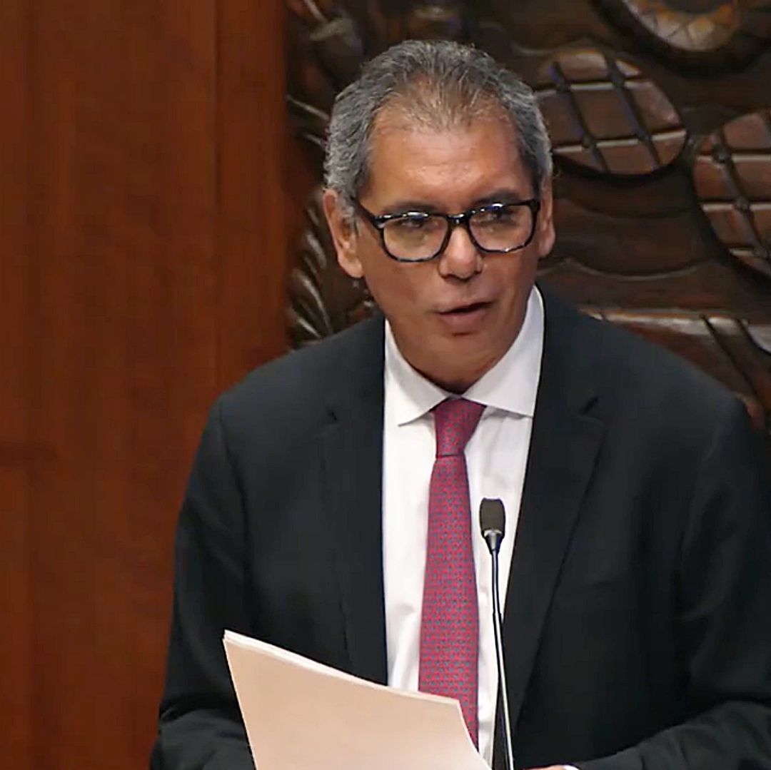 Édgar Amador Zamora en comparecencia en la Cámara de Senadores