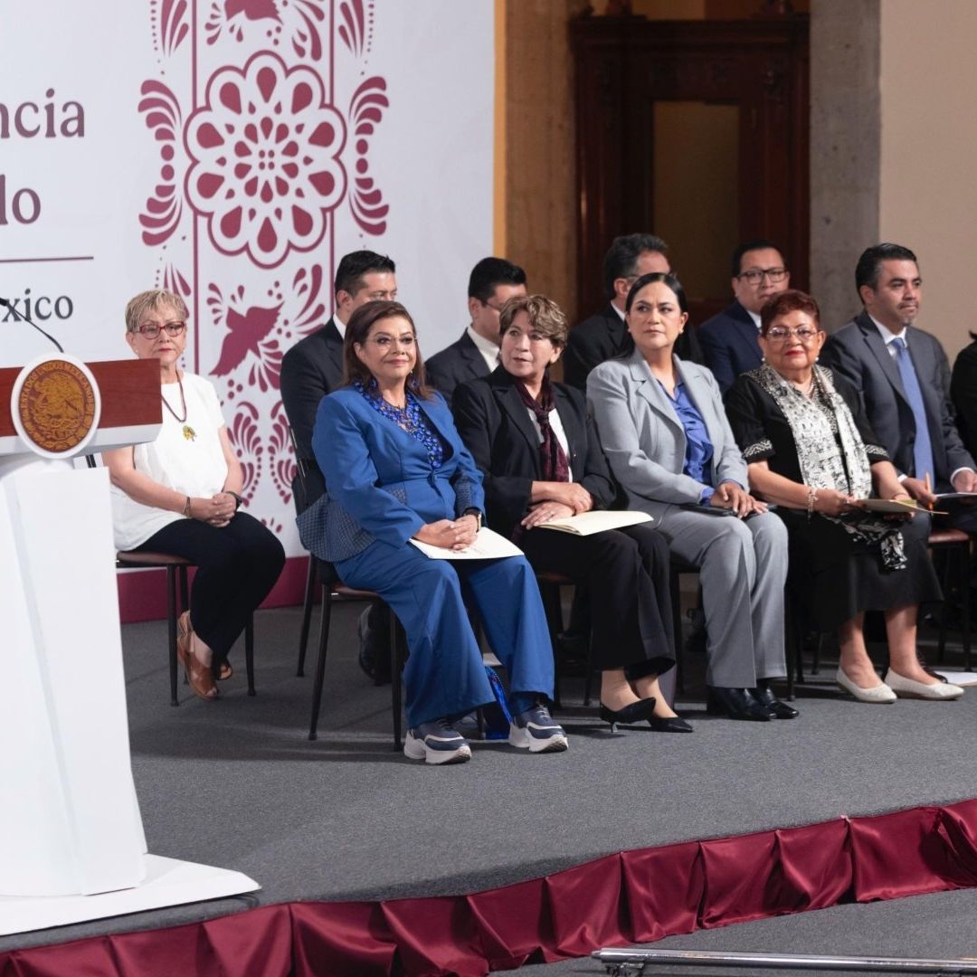Claudia Sheinbaum habla durante conferencia en Palacio Nacional