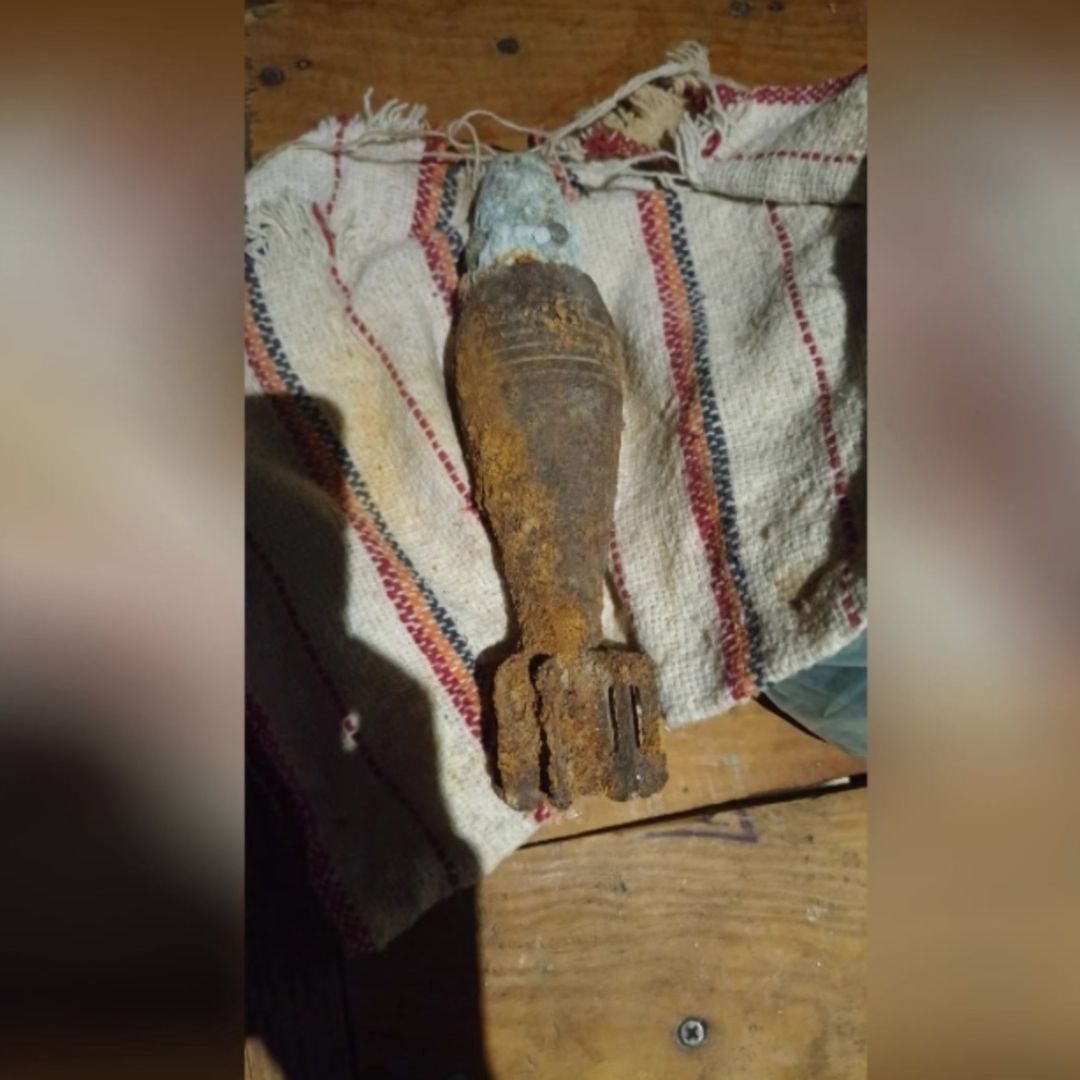 Granada de mortero encontrada en Zapopan, Jalisco.