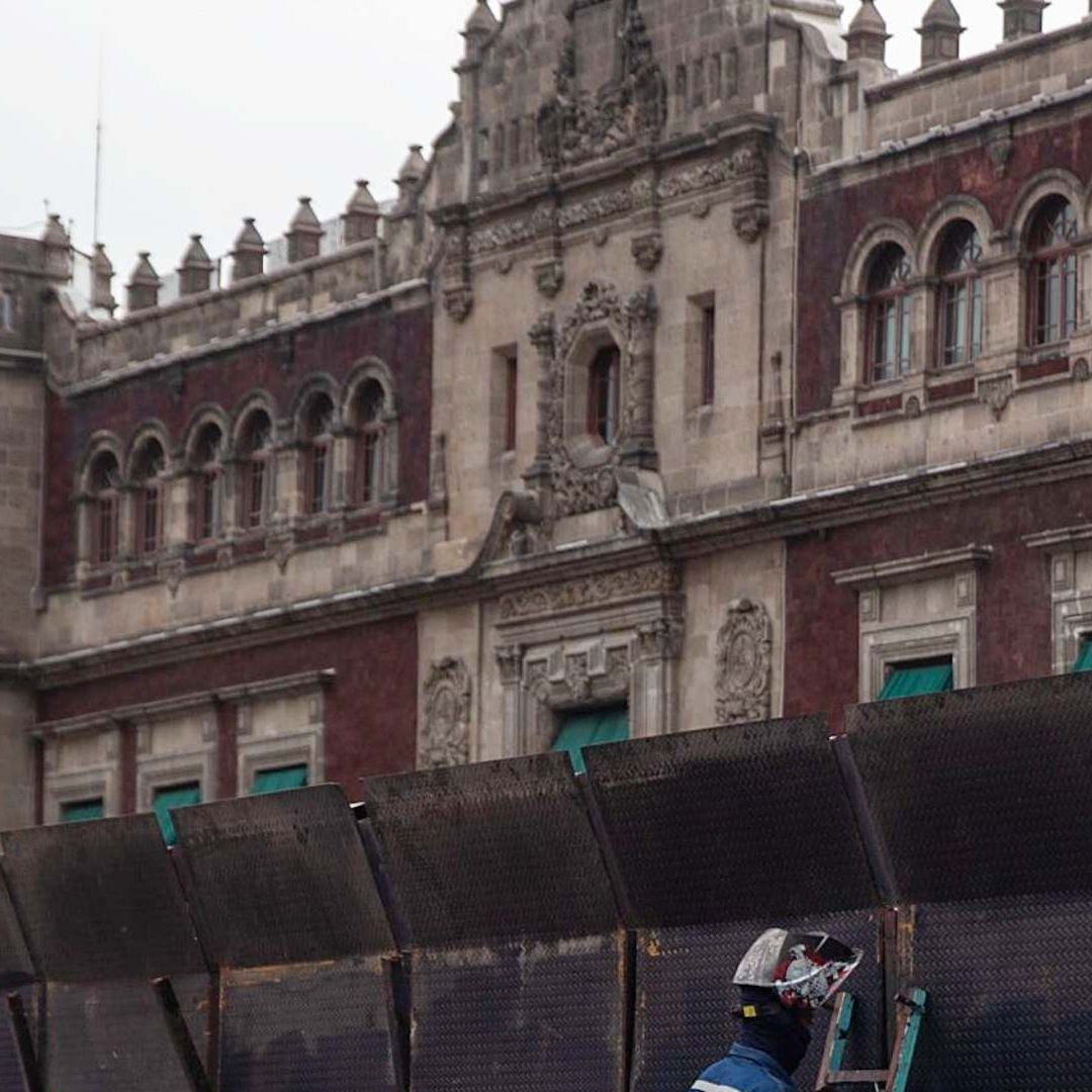 Vallas metálicas alrededor de Palacio Nacional el 25 de septiembre de 2025. Foto: Cuartoscuro