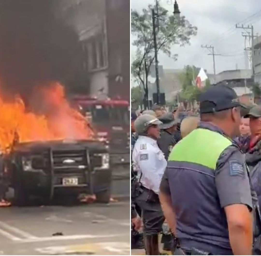 Marcha 2 de Octubre 2025 Toluca: Registran Disturbios, Vandalismo en Negocios y Quema de Patrulla