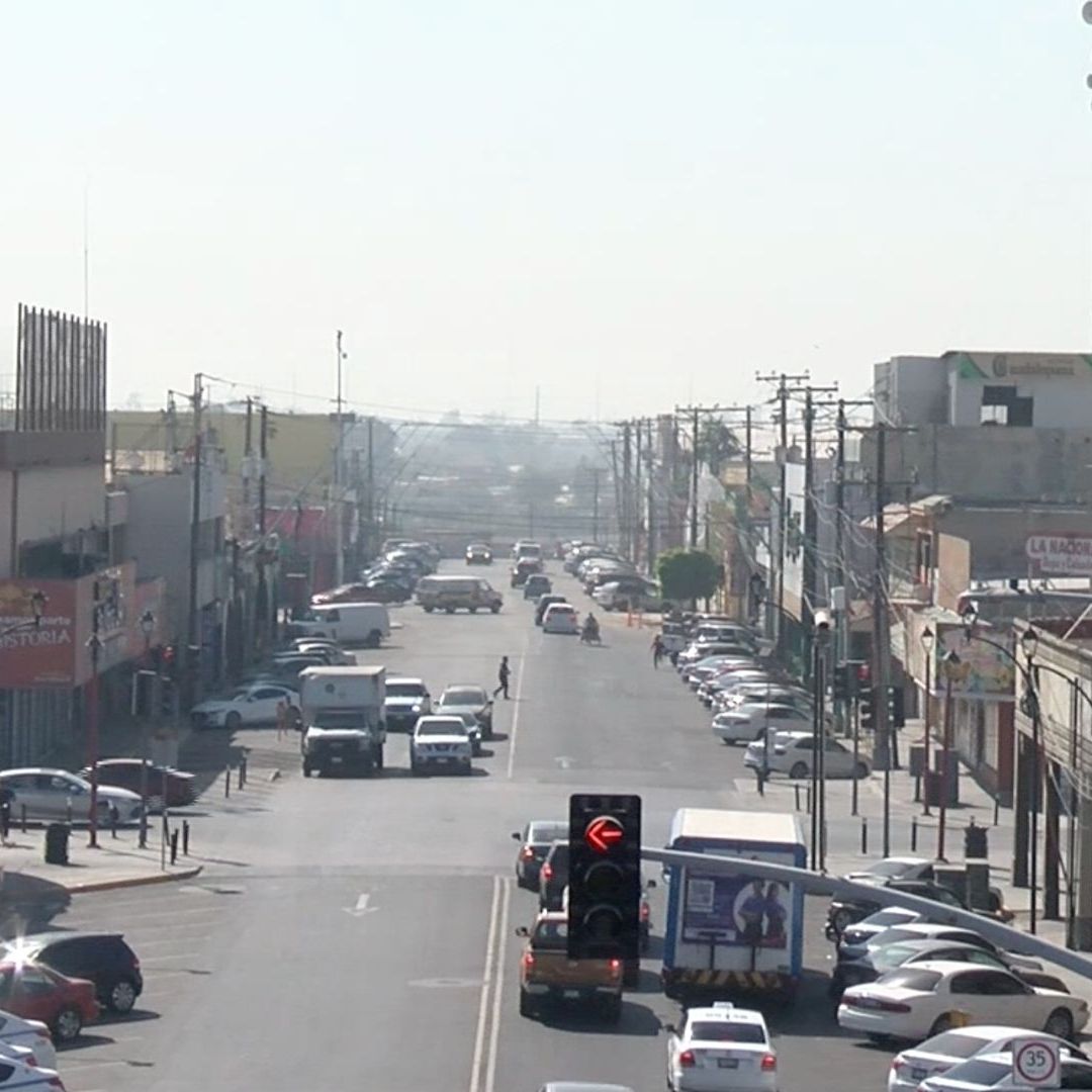 Calle de Mexicali con Mala Calidad del Aire