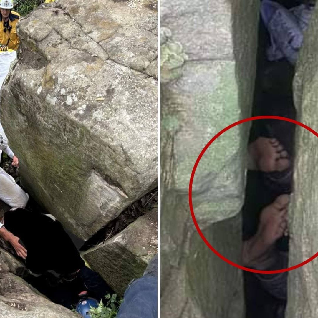 Mujer Queda Atrapada por 7 Horas Entre Rocas al Intentar Rescatar su Celular