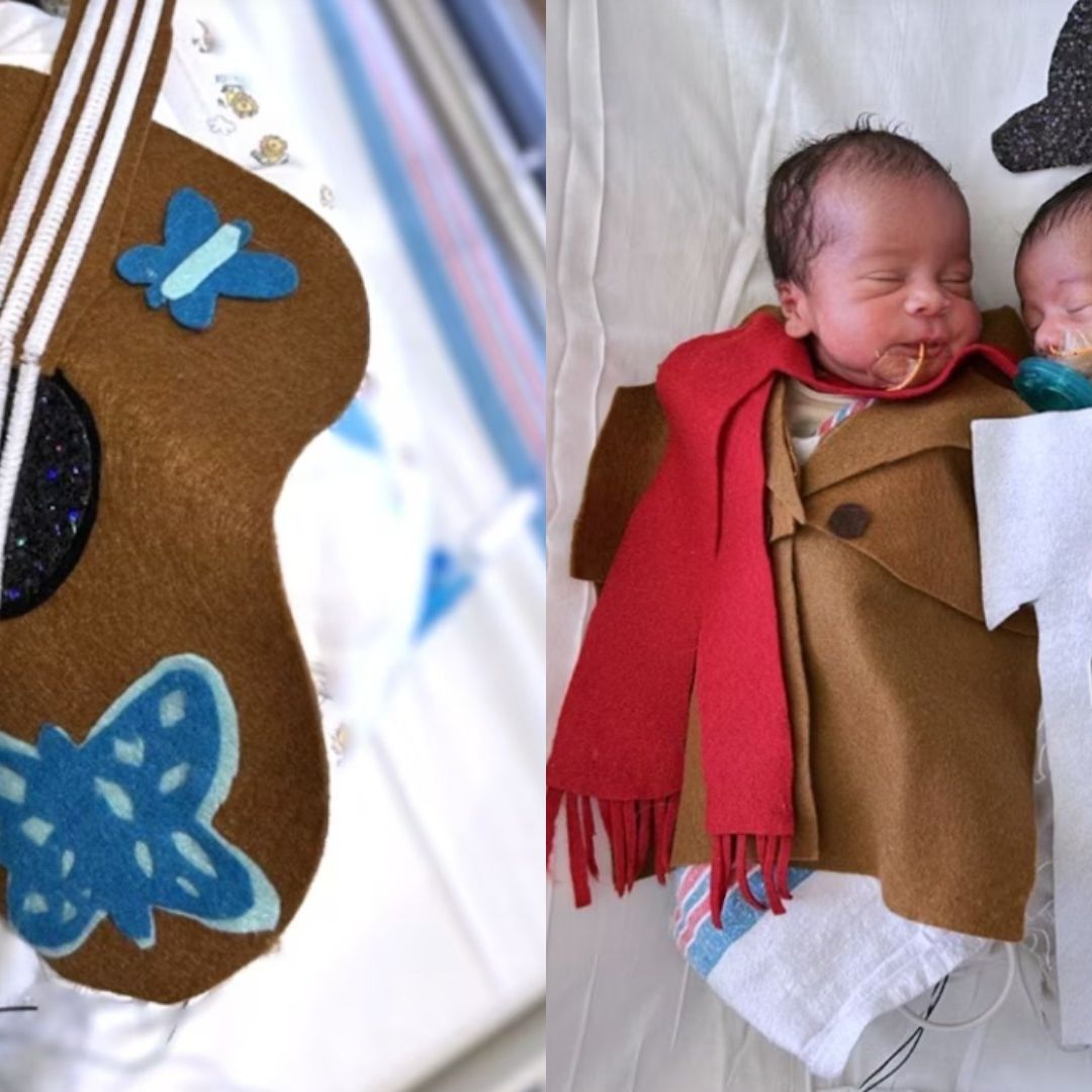 Bebés prematuros visten disfraces inspirados en Taylor Swift. Foto: Children's Hospital New Orleans