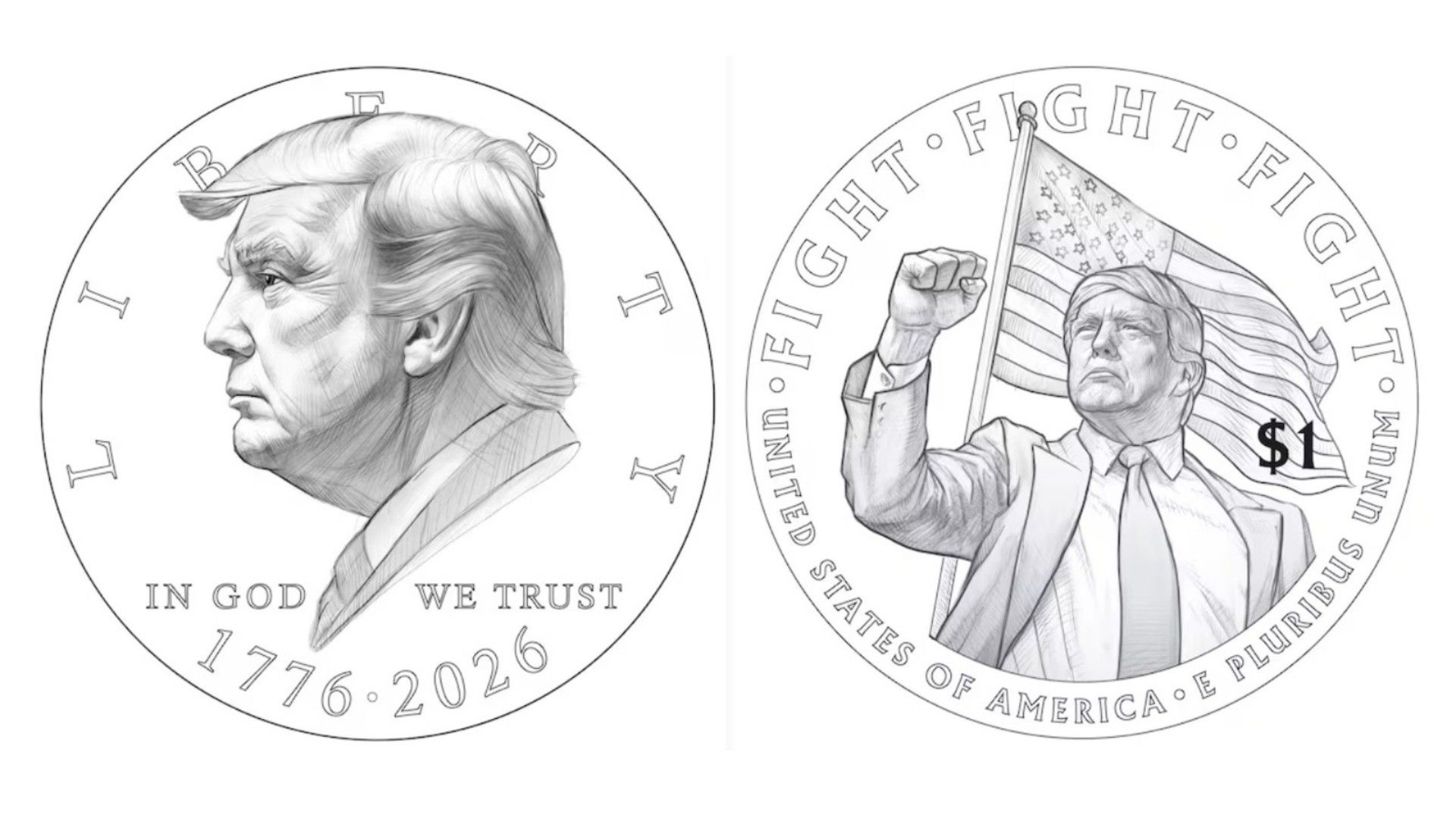 Gobierno Considera Acuñar Moneda Conmemorativa de 1 Dólar con el Rostro de Trump