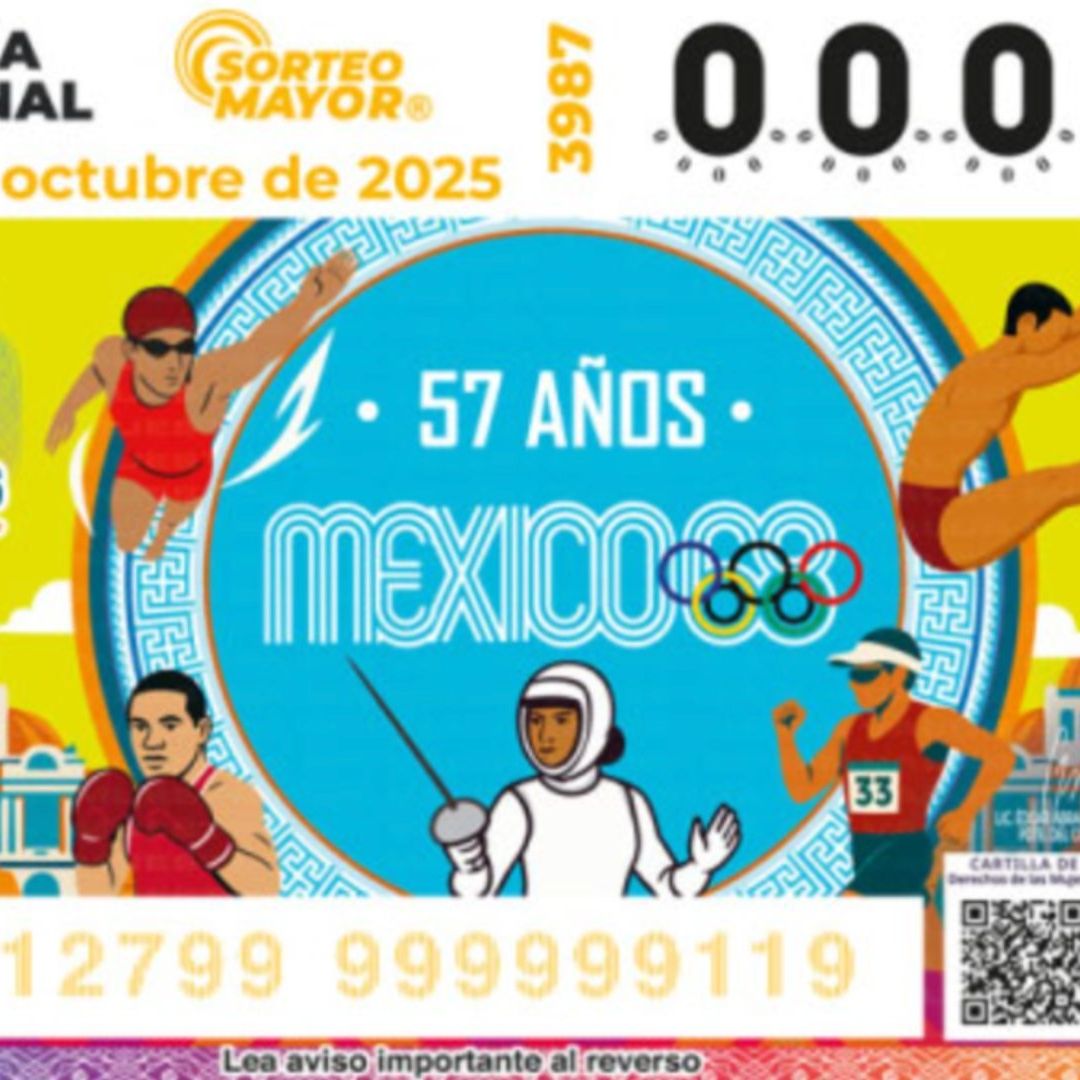 Boleto Sorteo Mayor 3987 de la Lotería Nacional Hoy 7 de Octubre 2025