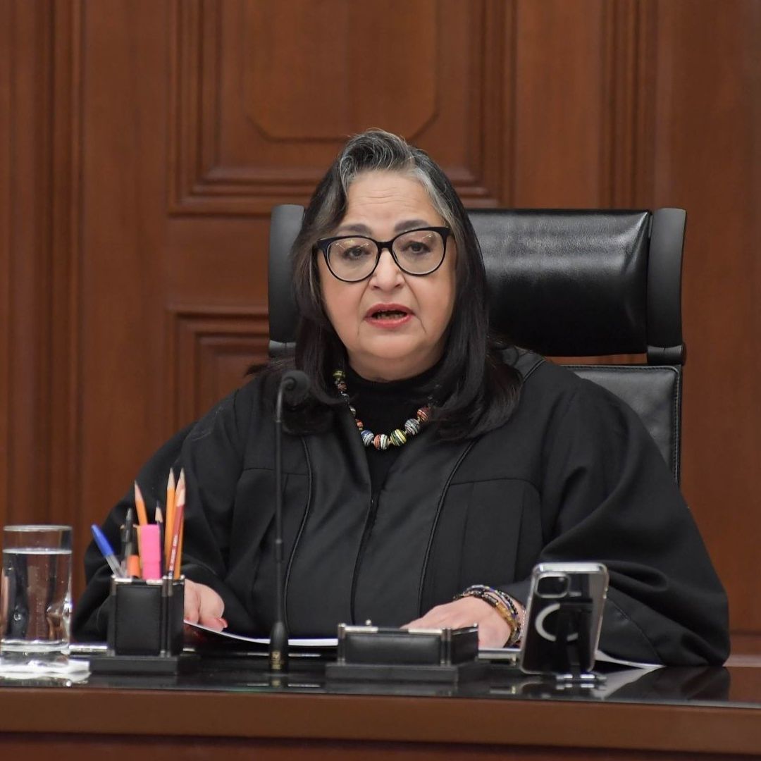 La ministra presidenta de la Corte durante una sesión del pleno.