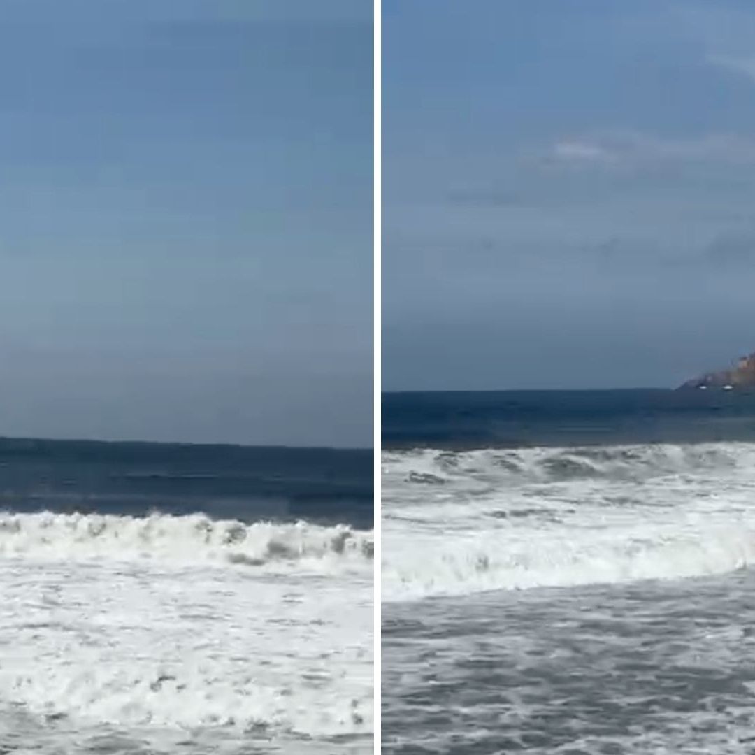 Playas de Mazatlán con Fuerte Oleaje por Huracán Priscilla