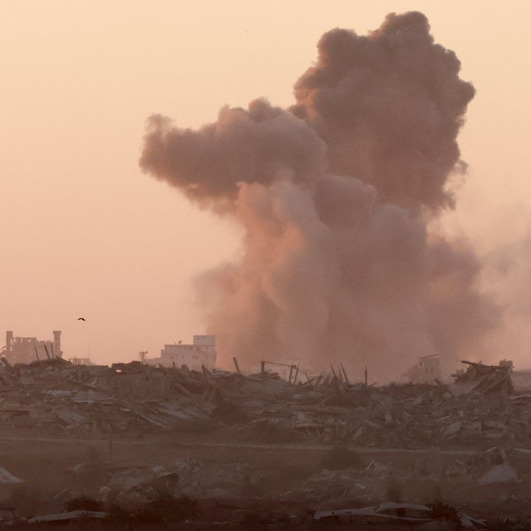Gaza durante un bombardeo israelí.
