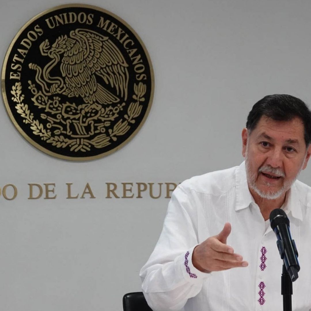 Gerardo Fernández Noroña, presidente del Senado, en conferencia