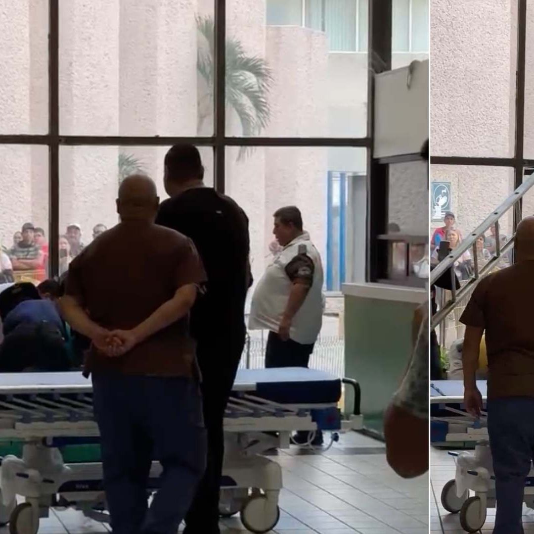 Hombre Escala Ventana de IMSS en Los Mochis, Sinaloa