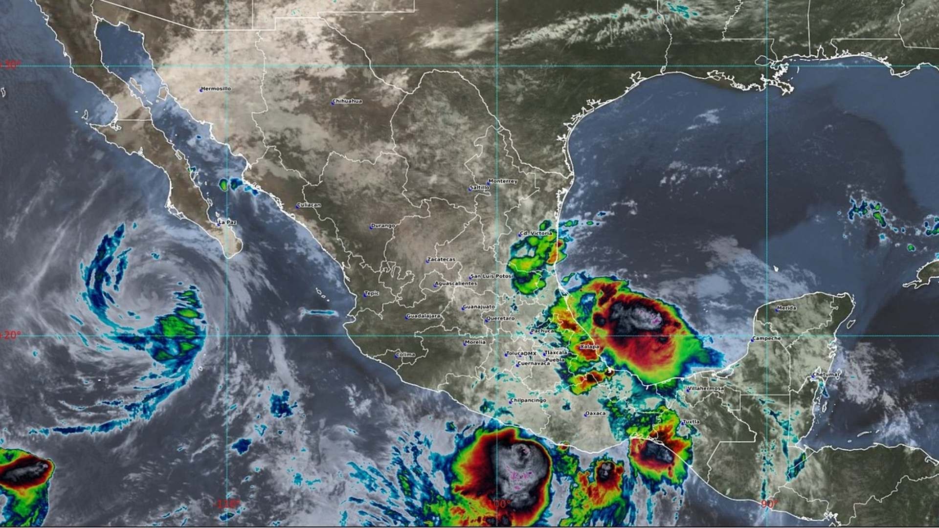 Zonas de baja presión con potencial ciclónico.