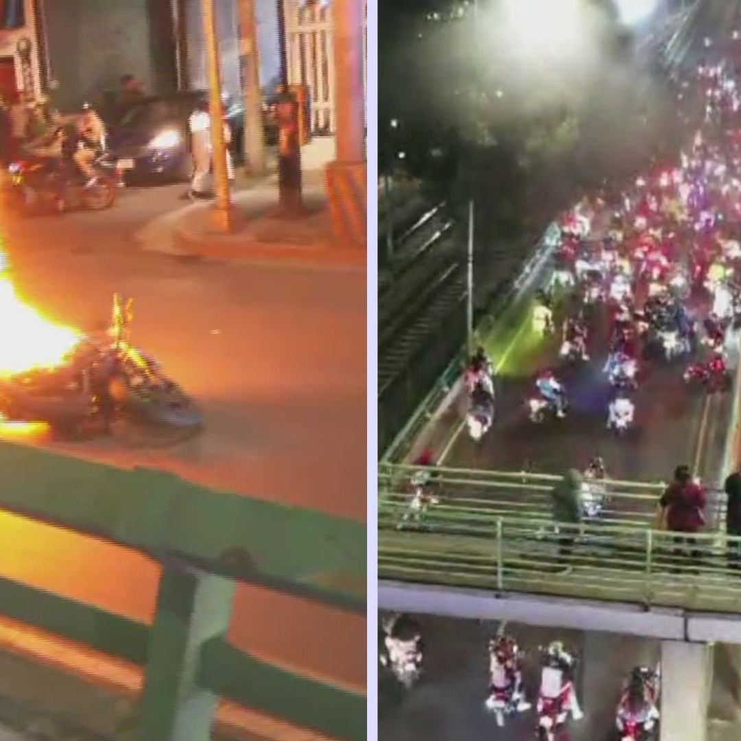 Se Incendia Motocicleta Durante ‘Rodada del Terror’ en CDMX
