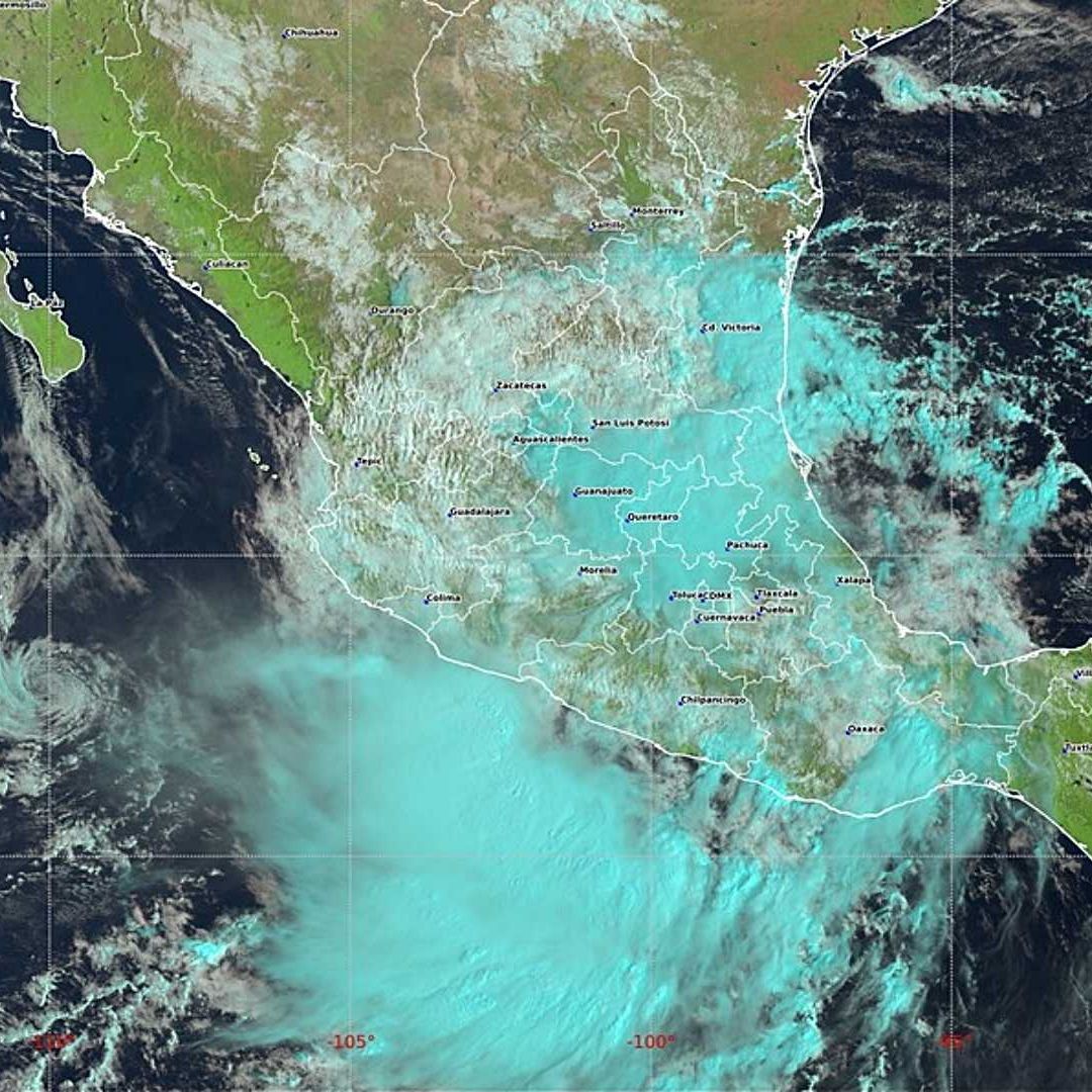 Tormenta tropical Raymond en aguas del Pacífico mexicano. Foto: SMN