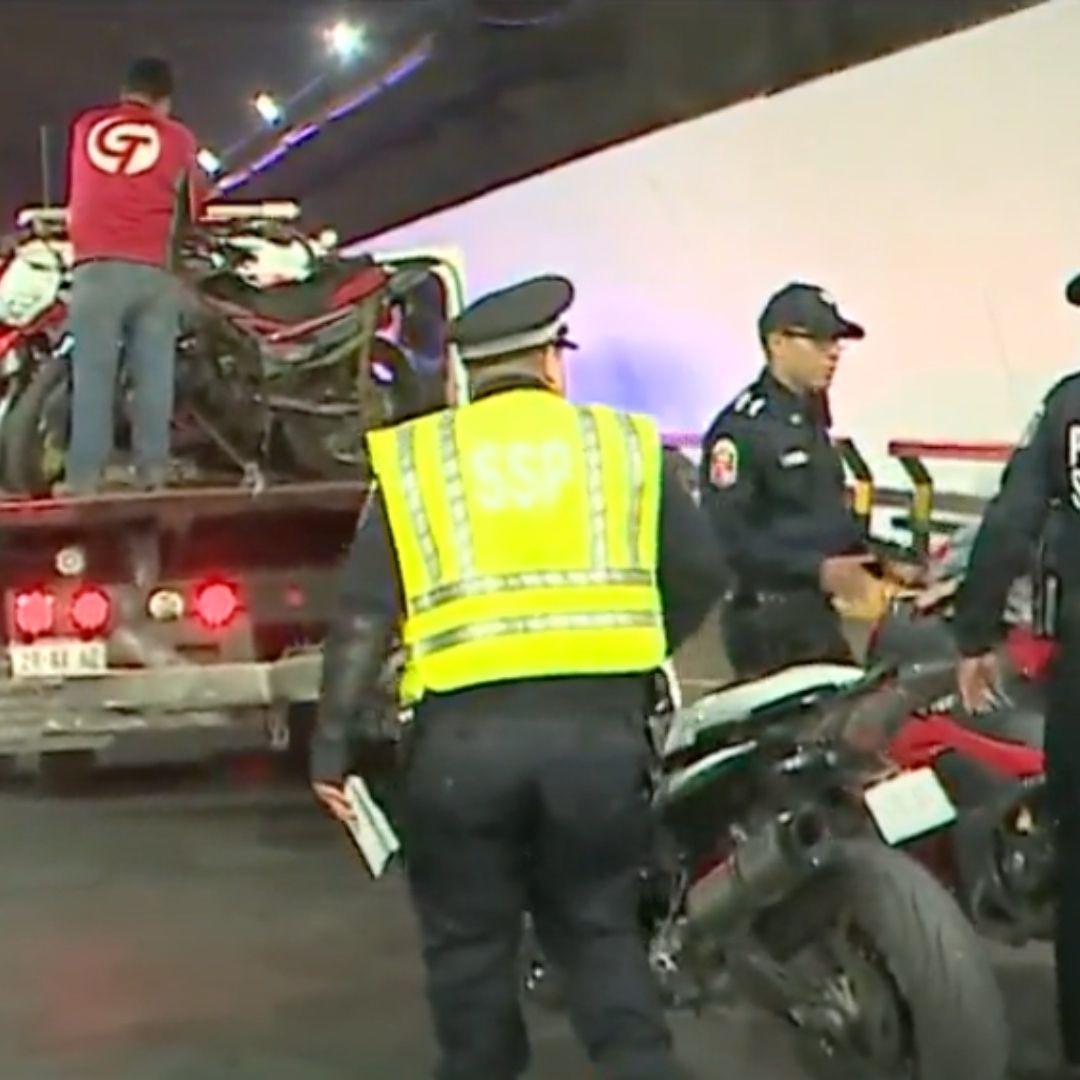Autoridades aseguran en operativo contra bikers 18 motos, 2 carros y réplicas de armas de fuego