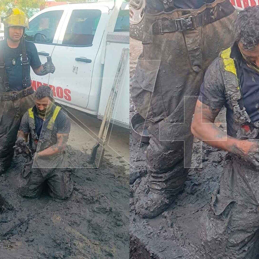 Bomberos Rescatan a Cachorro que Cayó a Tubería de Drenaje en Matamoros