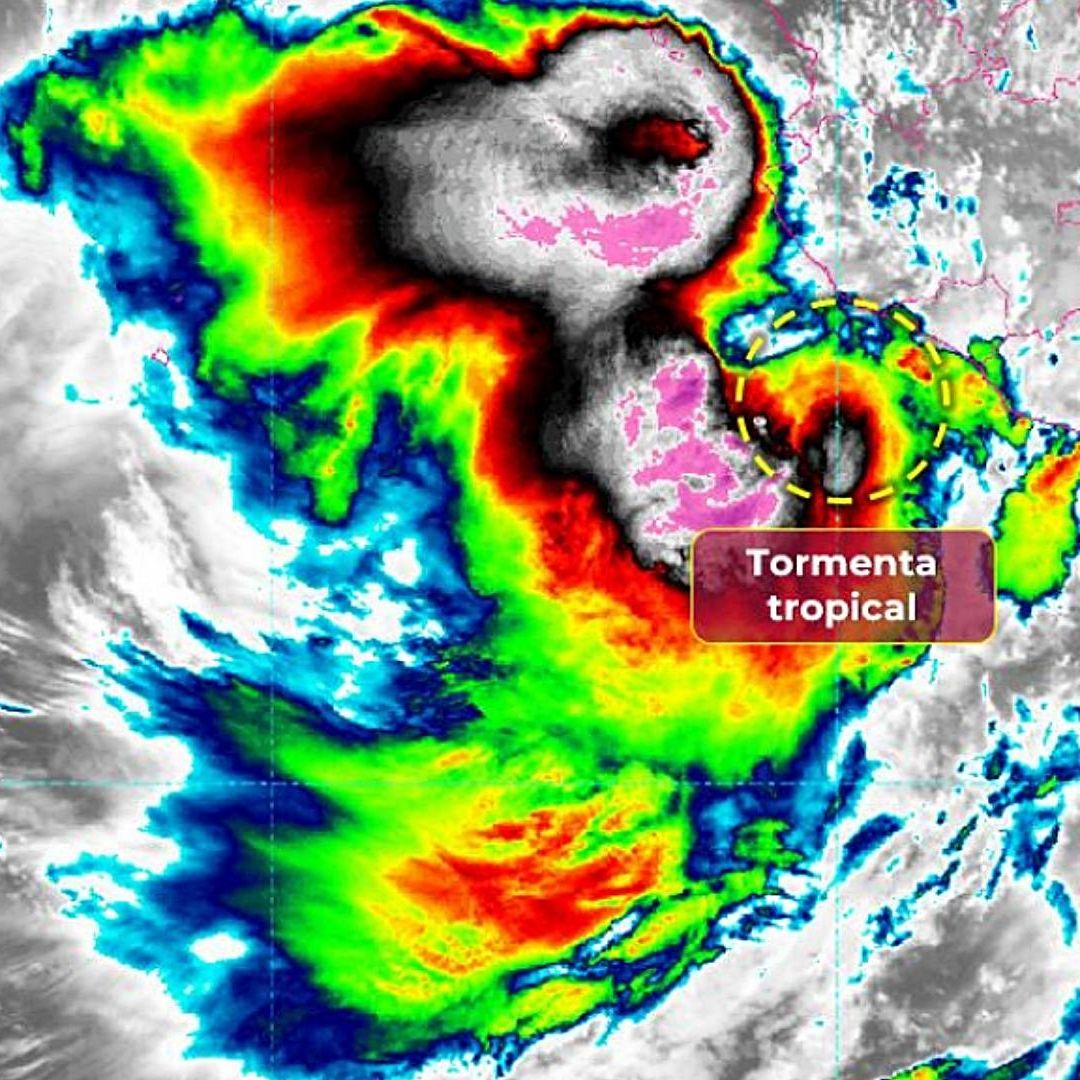 Imagen de satélite de la tormenta Raymond en el Pacífico mexicano. Foto: SMN