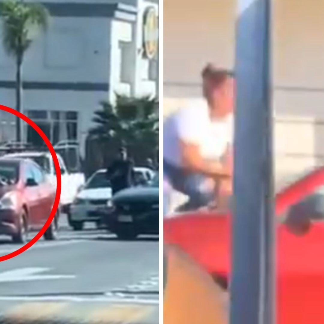 ¡Vaya Susto! Tras Accidente, Mujer se Trepa a Cofre y Evita Fuga de Conductor