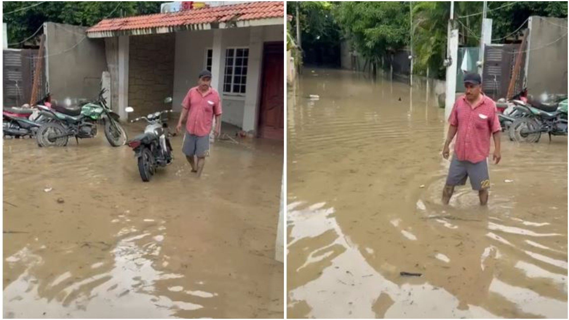 En Álamo, Veracruz, las calles siguen anegadas.