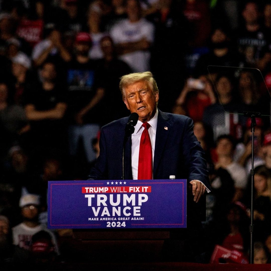 Mitin de Donald Trump en Michigan previo a las elecciones en Estados Unidos