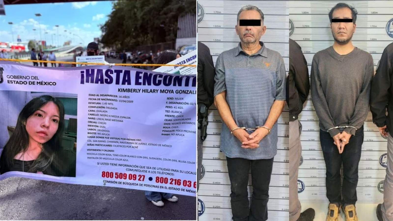 Detenidos por caso Kimberly Moya. Foto: Fiscalía de Edomex