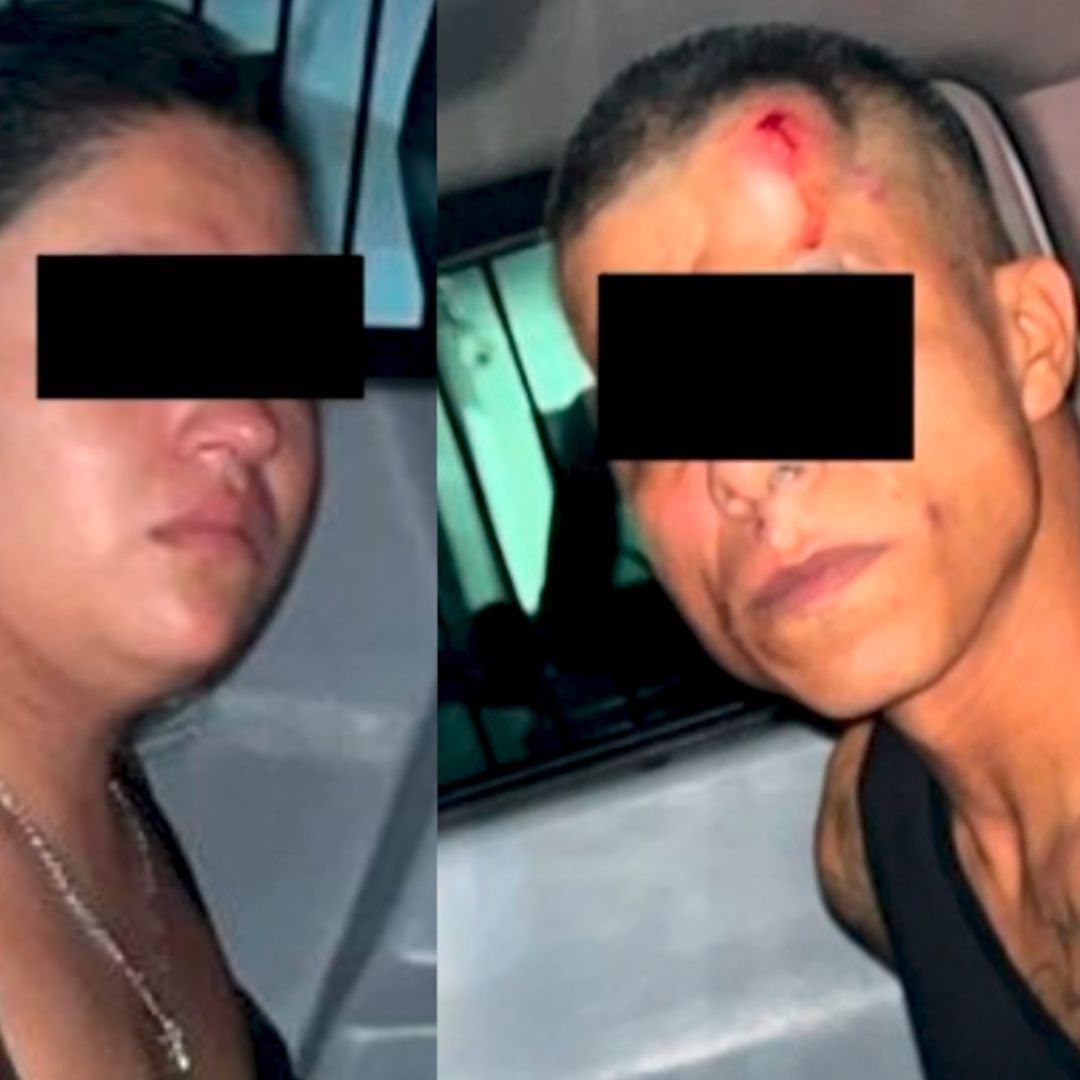 Al ser detenida, la pareja reaccionó de forma agresiva contras los policías