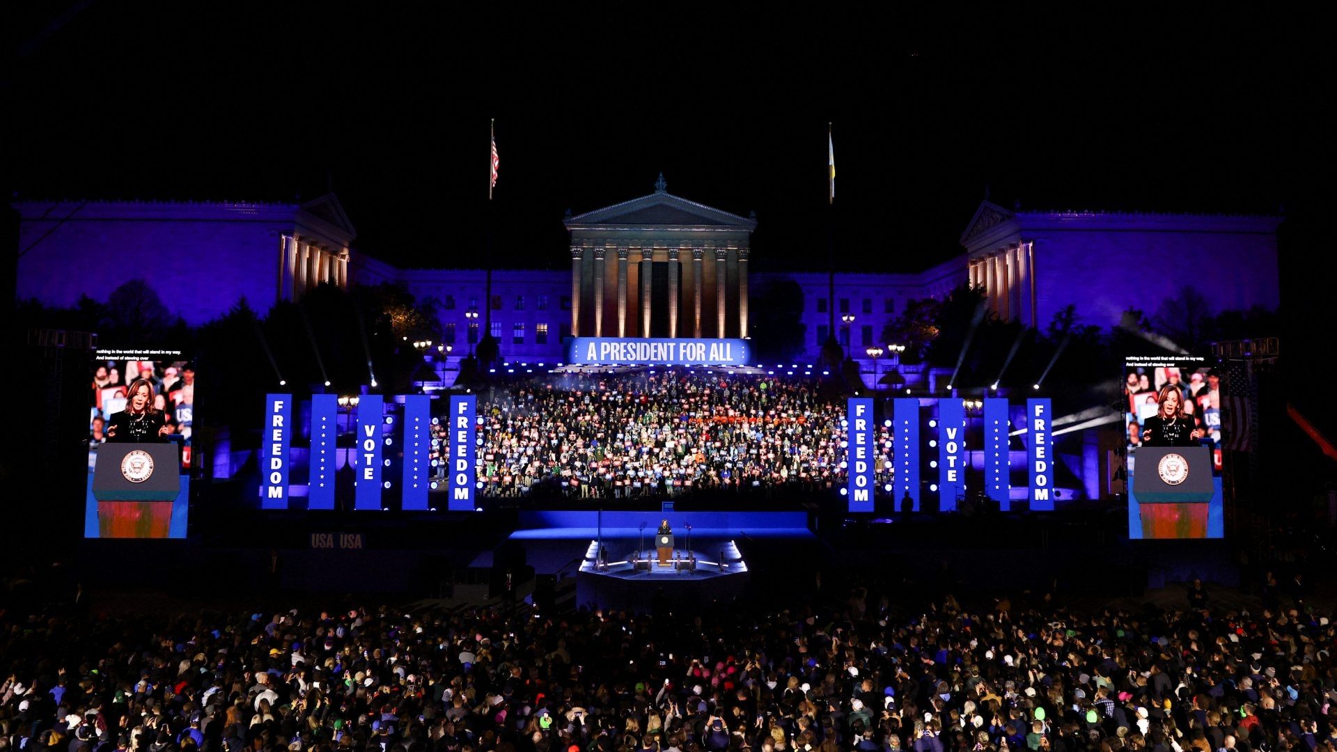 "¡Ganaremos!": Harris Cierra Campaña en Gran Fiesta Con Lady Gaga y Ricky Martin