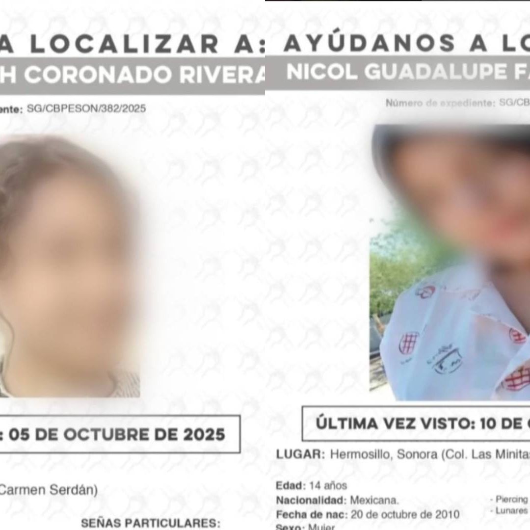 Cuatro Mujeres Menores de Edad Desaparecieron en un Lapso de Seis Días en Hermosillo