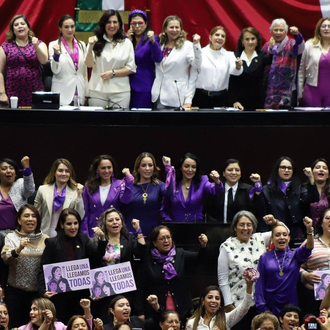 Diputadas durante la aprobación de la reforma de igualdad.