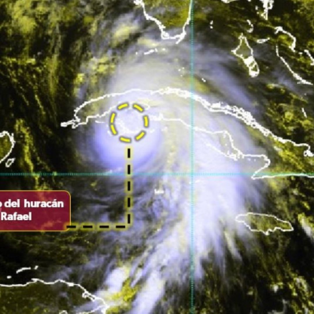 Rafael se convirtió hoy, 6 de noviembre de 2024, en huracán categoría 3 en la escala Saffir-Simpson informó el Centro Nacional de Huracanes