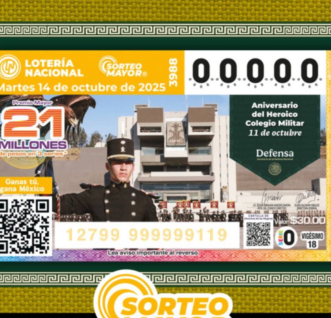 Lotería Nacional Sorteo Mayor 14 de Octubre 2025
