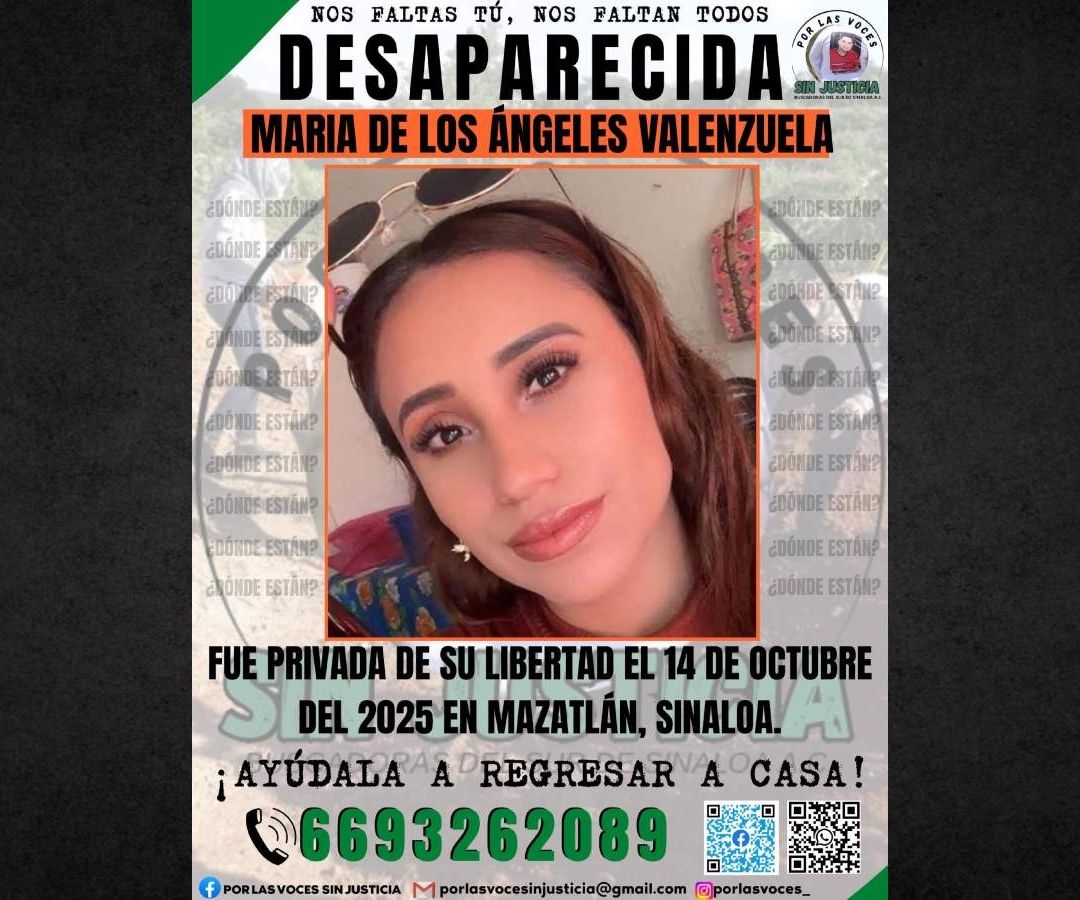 Buscan a María de los Ángeles Valenzuela. Foto: Facebook