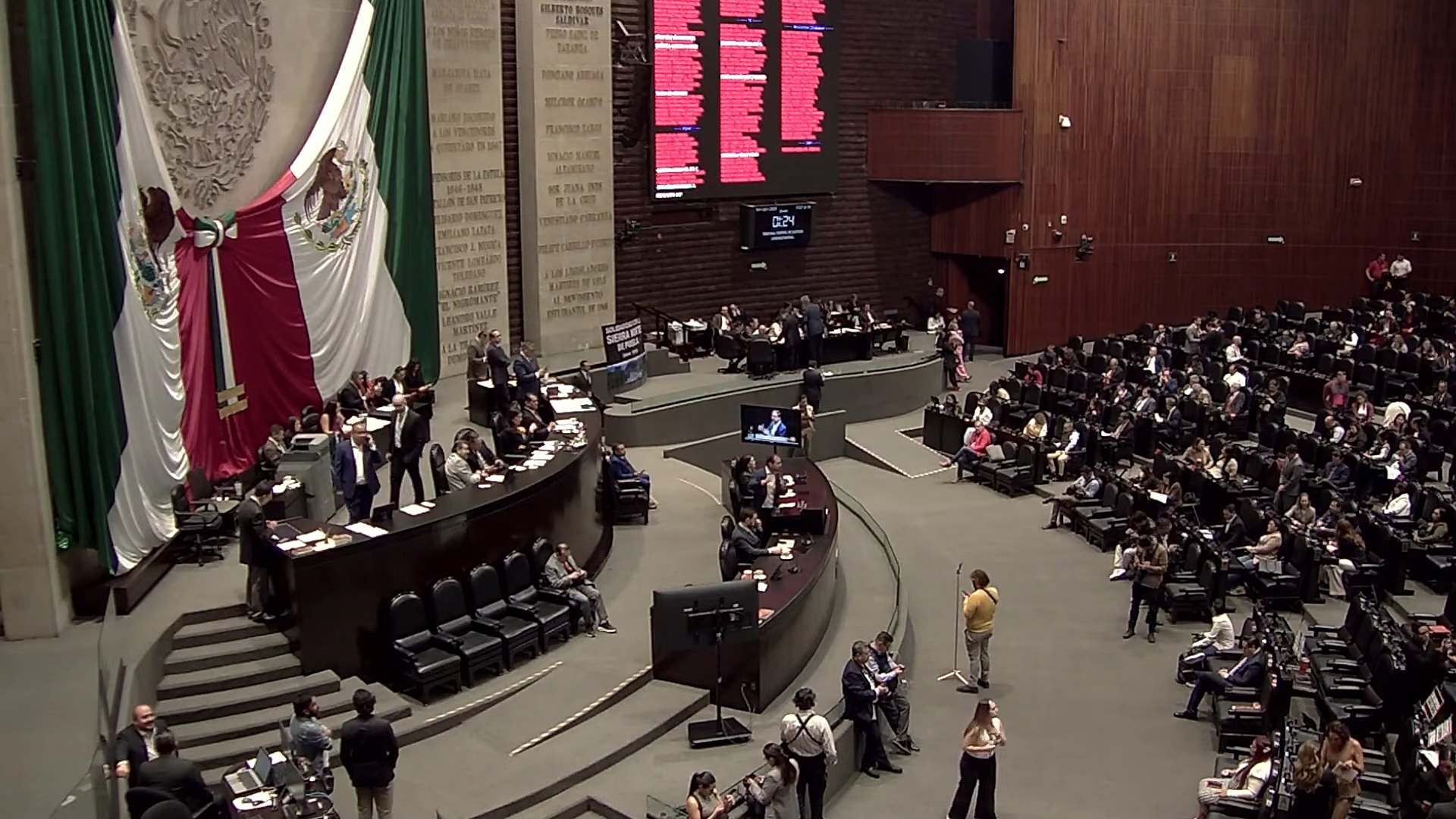 Sesión en la Cámara de Diputados, durante discusión de reforma a la Ley de Amparo. Foto: Canal del Congreso México