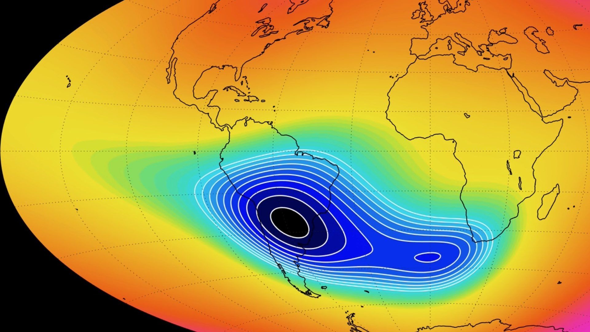 La Anomalía del Atlántico Sur del campo magnético sigue creciendo