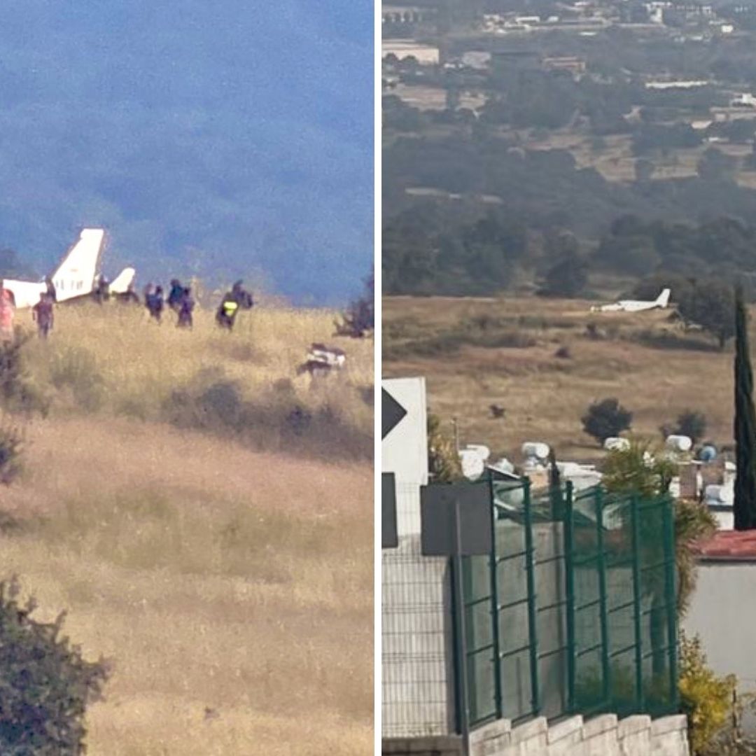 Fuerte estruendo por caída de avioneta en Bosques de Chapultepec, Puebla.