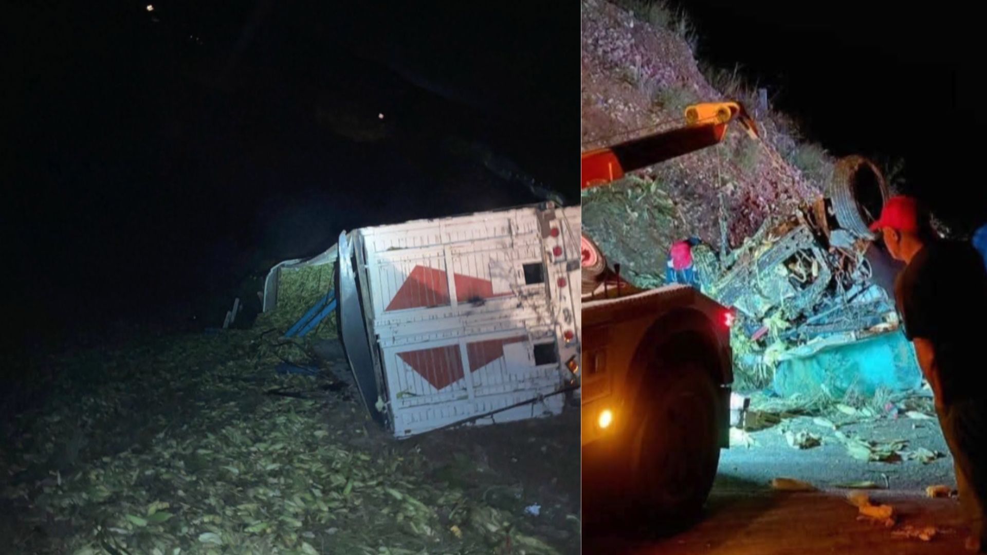Tráiler de Elotes Volcó y Cayó sobre Auto en Carretera Ímuris-Cananea; Una Persona Murió