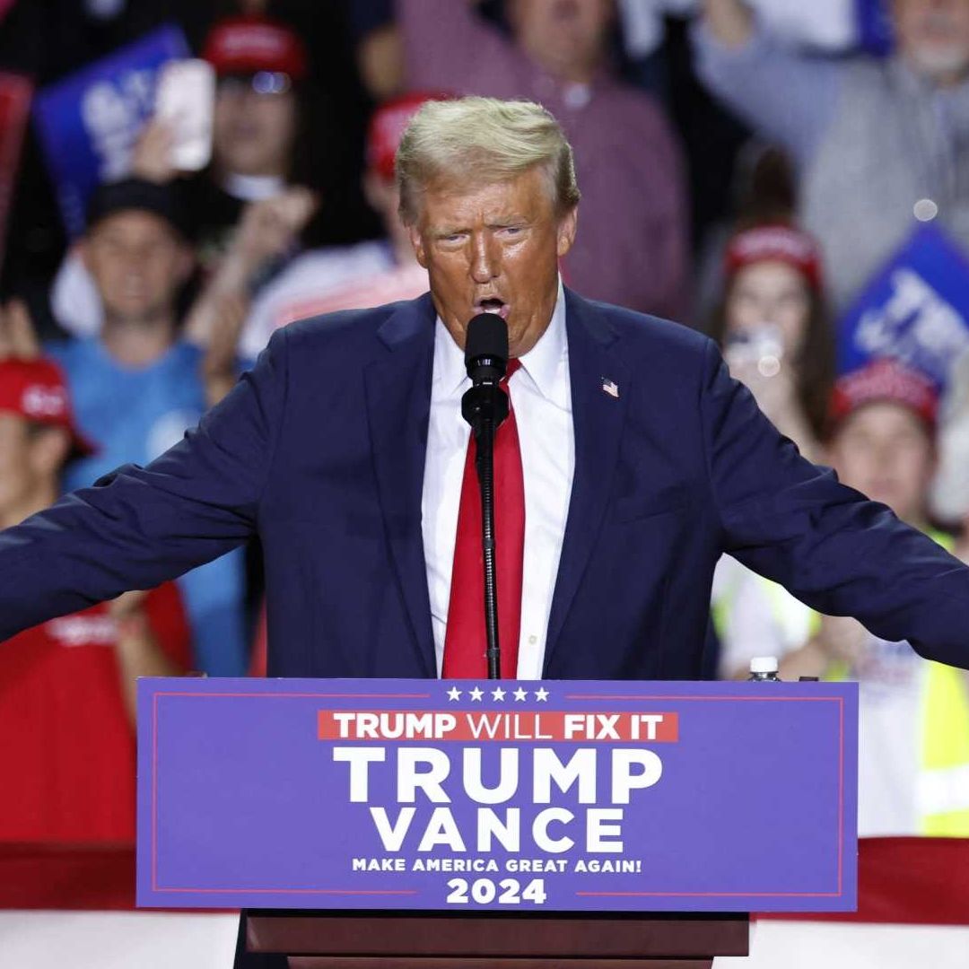 Donald Trump en un mitin en 2024
