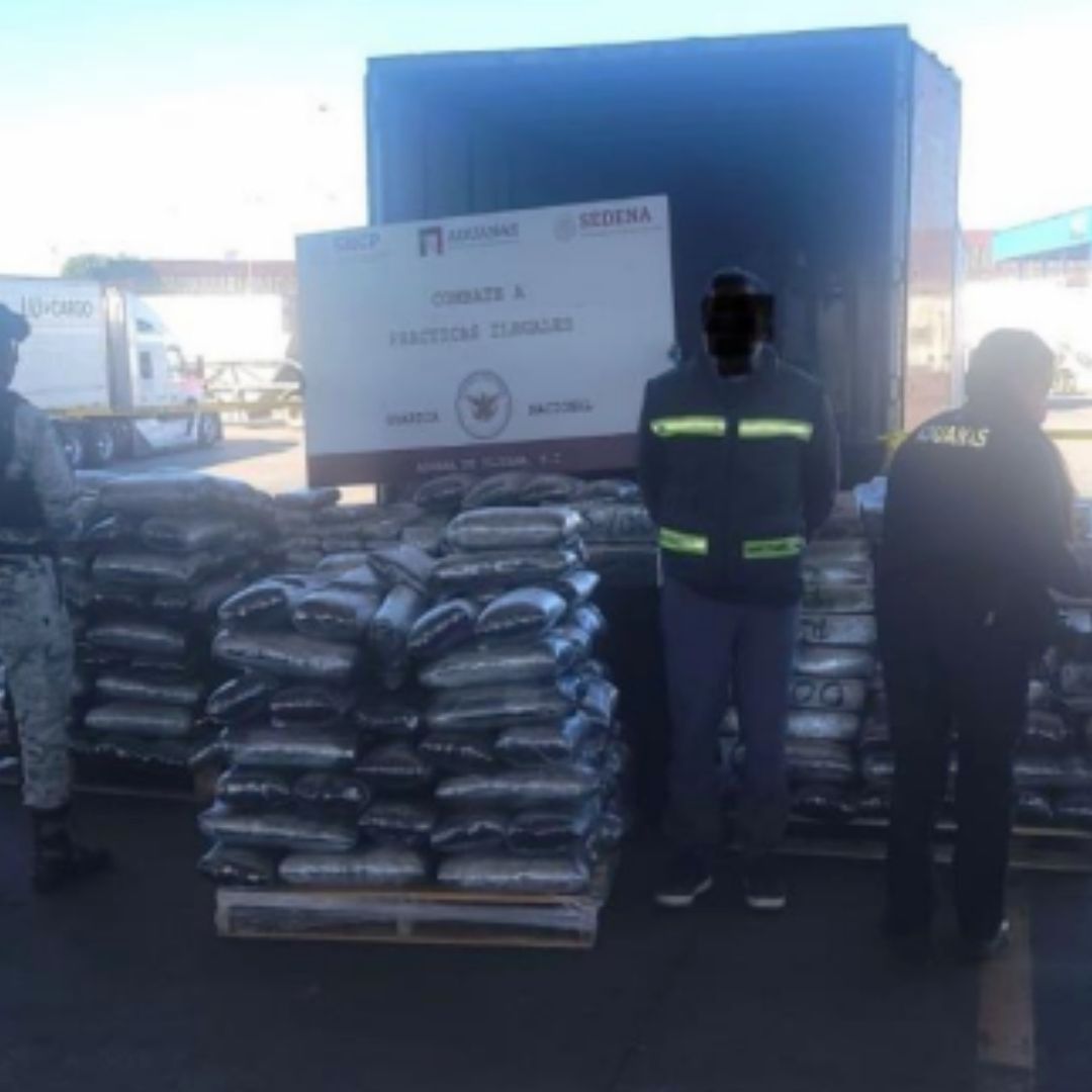 Decomisan Casi Tonelada y Media de Droga Oculta en Tractocamión en Aduana de Tijuana