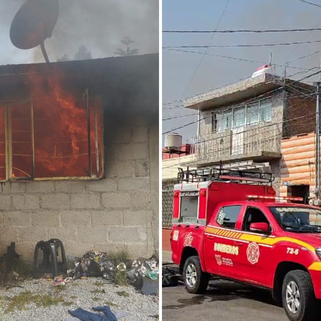 Incendios consumieron dos casas, una en Atlixco Puebla y otra en Tlaxcala.