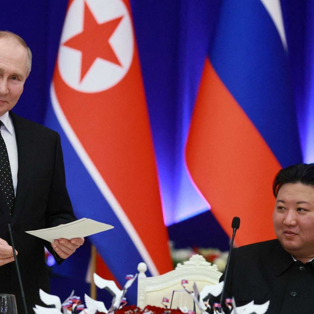 Vladimir Putin, y el líder de Corea del Norte, Kim Jong Un