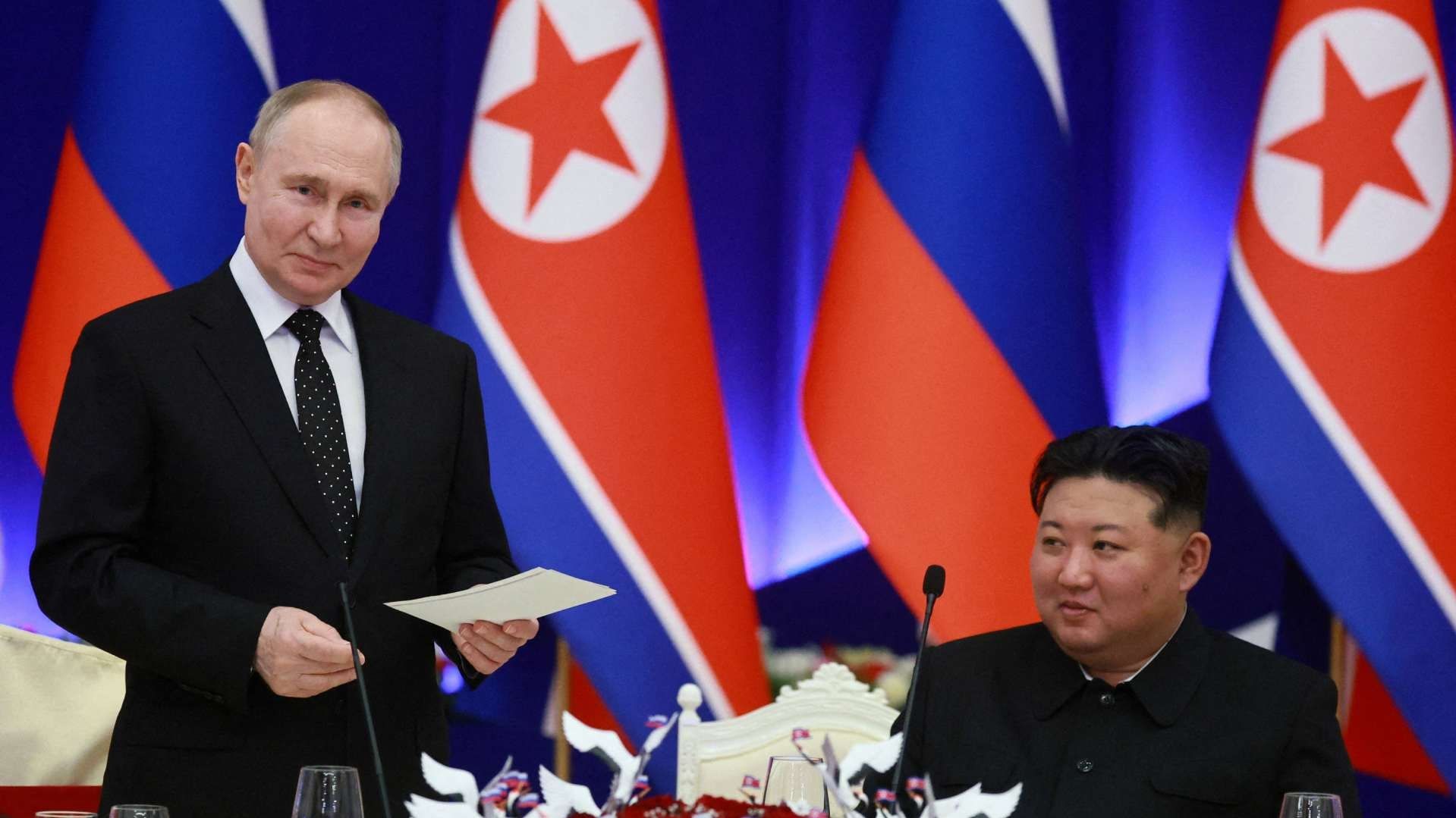 Vladimir Putin, y el líder de Corea del Norte, Kim Jong Un